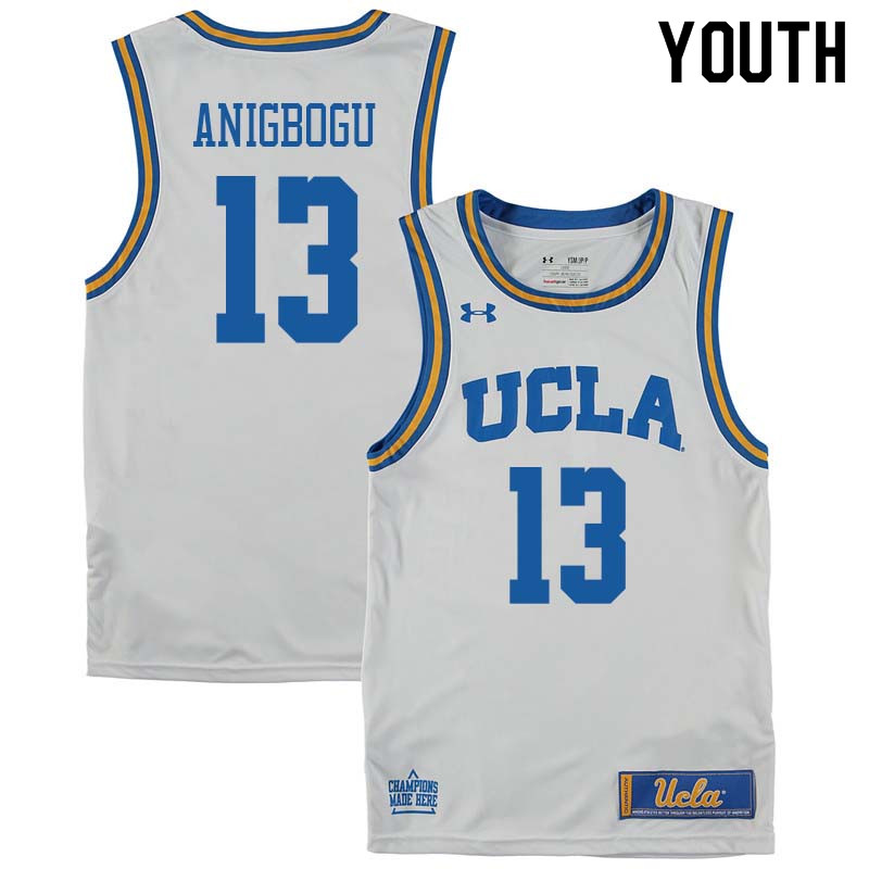 Youth #13 Ike Anigbogu UCLA Bruins College Basketball Jerseys Sale-White